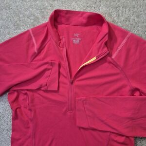 Arc'teryx Ensa Top Womens Medium Fitted 1/4 Zip Pink Performance Outdoor Running